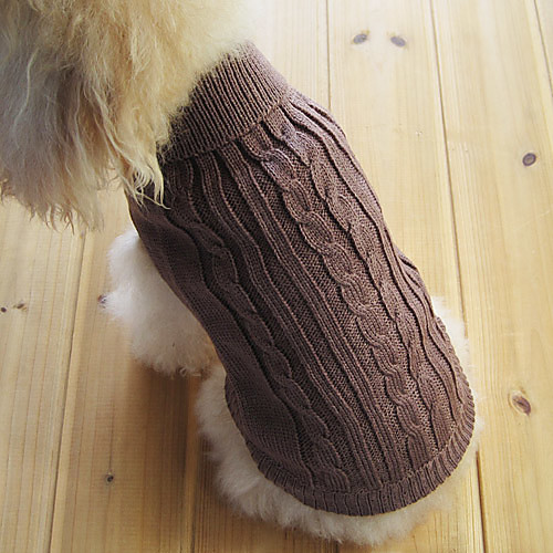 Классический свитер для собак и кошек (коричневый, XS-M)