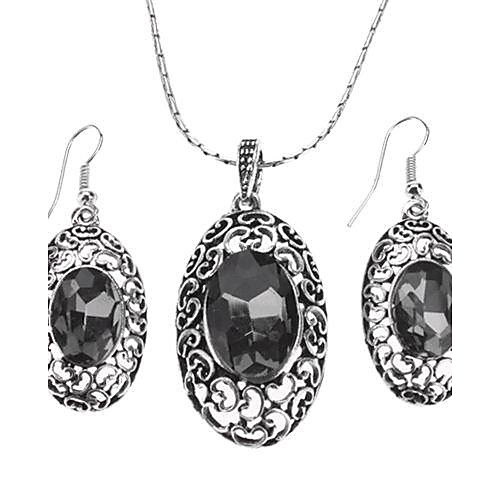 Z&x полый сплава кристаллические ювелирные изделия ожерелье серьги