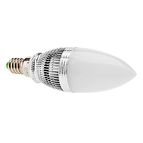 Dimmable E14 3W 240-270LM 6000-6500K Белый свет природных белой обложке светодиодные свечи лампы (85-265В)