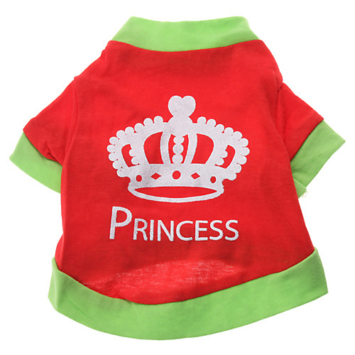 Princess Crown Pattern T-Shirt для собак (Красный, XS-L)