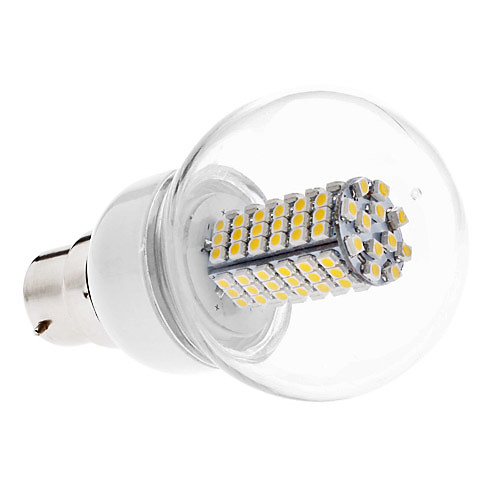 B22 5W 102x3528 SMD 400-420LM 3000-3500K теплый белый свет Светодиодная лампа мяч (110В/220В)