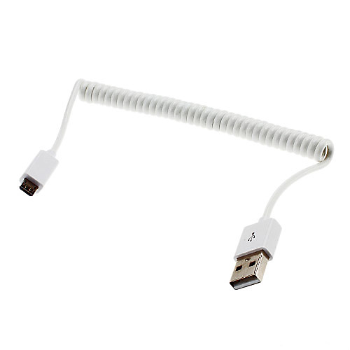 USB к Micro USB Эластичный кабель для Samsung Galaxy I9300 S3 и других (белый)