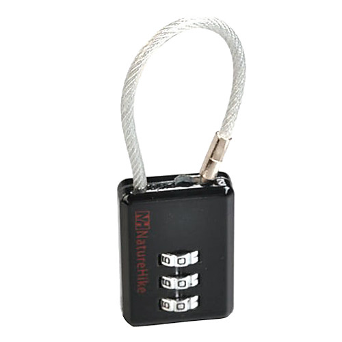 Туризм Спорт 3-значный проволоки каната Путешествия Combination Lock (Black)