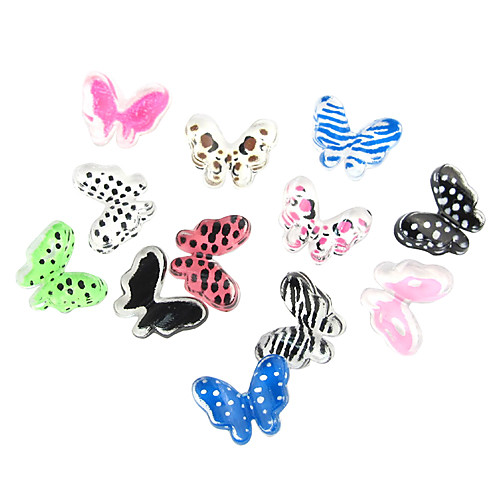 24PCS 3D Half Cover смола ногтей украшения мультфильм Bowknot