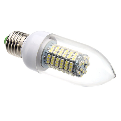 E27 8W 138x3528SMD 620LM 6000-6500K Белый свет природных светодиодные свечи лампы (220)