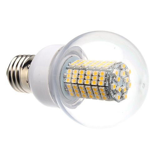 E27 8W 138x3528SMD 620LM 3000-3500K теплый белый свет Светодиодная лампа мяч (220)