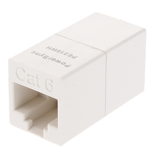 powersync PE-316wh cat.6 rj45 8p8c женщин и женщин адаптер для сетевой кабель (белый)