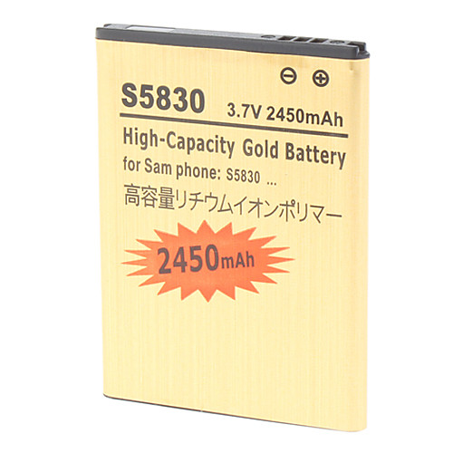 2450mAh высокой емкости аккумулятора Золотой S5830-GD для Samsung S5830