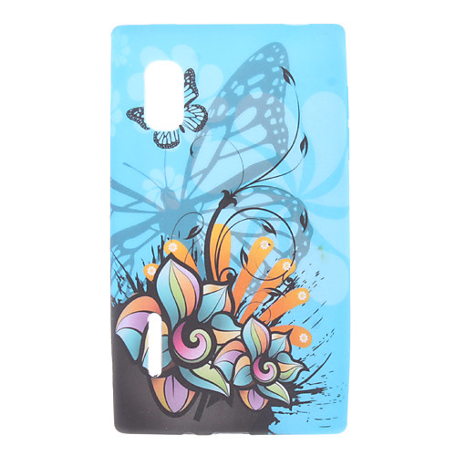 Цветы и бабочки Pattern ТПУ Мягкий чехол для LG Optimus L5 E612