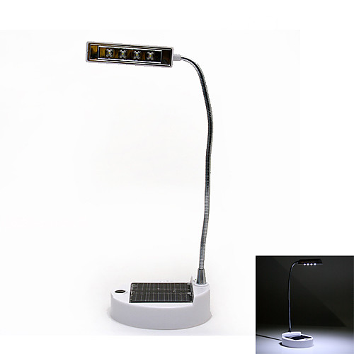 Солнечные USB Powered 4-светодиодный Белый свет Гибкая настольная лампа