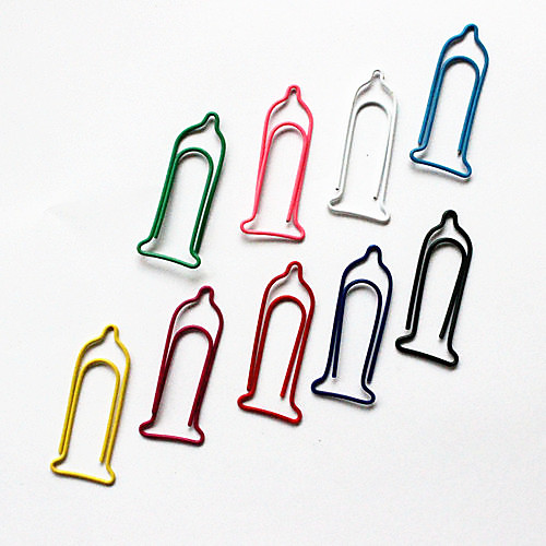 Презерватив Pattern Пластиковые завернутый Paper Clips (10PCS Случайный цвет)