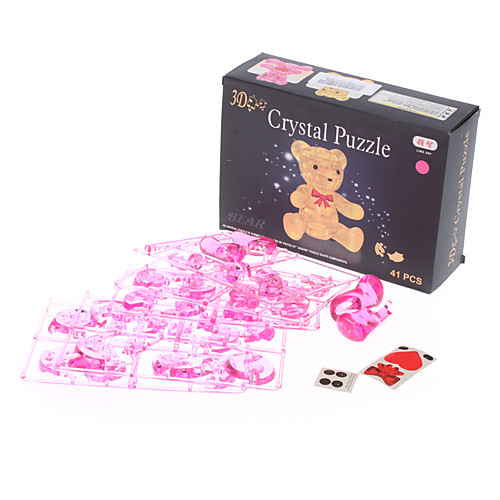 Медведь 3D Crystal Puzzle (41pcs, модель: 9016, Розовый)