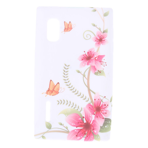 Цветы и бабочки Pattern Мягкий чехол для LG Optimus L5 E612