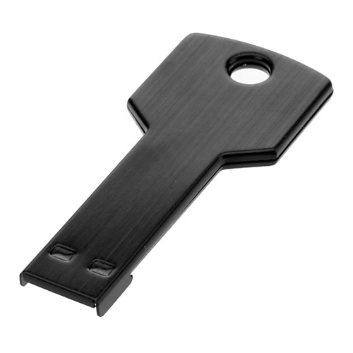 USB флеш карта памяти на 32 Гб в черном металлическом корпусе в форме ключа