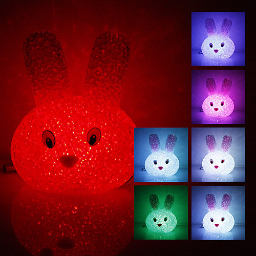 Светильник ночной светодиодный в форме кролика из  кристалообразного плачтика (USB)