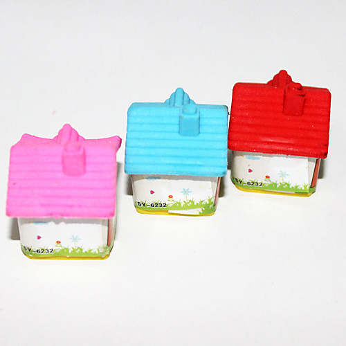 Дом-Shaped Eraser (3PCS Random Color)