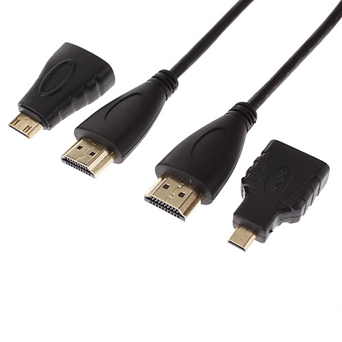 1.4V HDMI кабель с поддержкой 3D Mini HDMI адаптер для смарт-LED HDTV, Apple TV, Blu-Ray DVD (1 м)