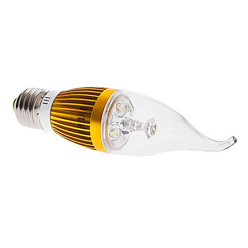 E27 4W 320-360LM 3000-3500K теплый белый свет Золотой Shell светодиодные свечи лампы (85-265В)