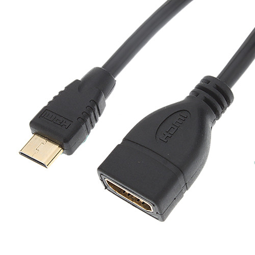 HDMI V1.3 автофокусировки для Mini HDMI Мужской кабель (15 см, Черный)