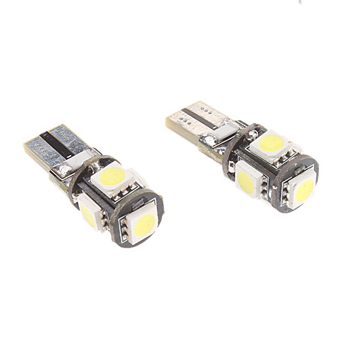 t10 1w 5x5050smd белый свет Светодиодные лампы для автомобилей инструмент / боковой габарит CANbus (12v, 1-пара)