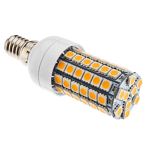 E14 6W 69x5050SMD 500-600LM 3000-3500K теплый белый свет Светодиодная лампа кукурузы (220-240V)