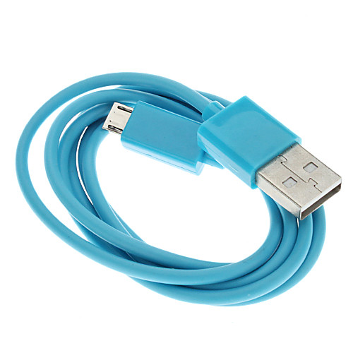 Голубой кабель USB Male - Micro USB Male, 1 м