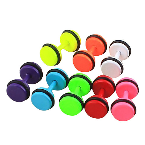 eruner6mm конфеты цвет титана стали гантели модели серьги (разных цветов)