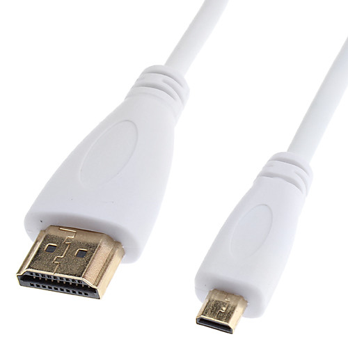 HDMI / MicroHDMI v1.3 кабель для Smart LED HDTV, Apple TV, Blu-Ray DVD, Xbox 360 и более (1 м, белый)