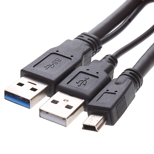 USB 3.0 кабель, мужчина к мини 10P с помощником зарядный кабель (0,6 м)