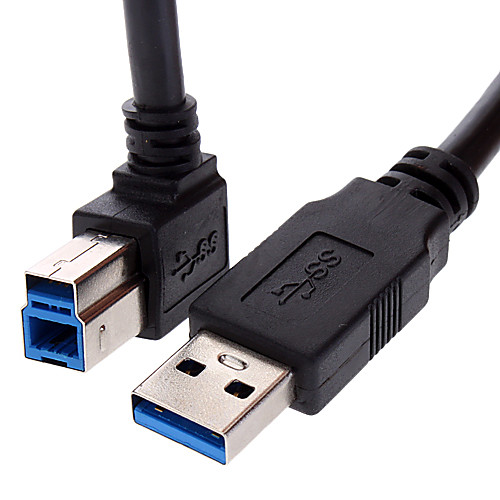 USB 3.0 AB 90-градусной дата кабель для принтеров, мобильных устройств (0,5 м)