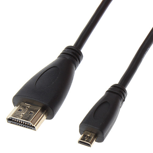 HDMI / MicroHDMI v1.3 кабель для Smart LED HDTV, Apple TV, Blu-Ray DVD, Xbox 360 и более (1,5 м, черный)