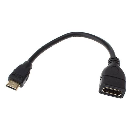 HDMI AF / м MiniHDMI v1.3 кабель для Smart LED HDTV, Apple TV, Blu-Ray DVD, Xbox 360 и более (0,15 м, черный)