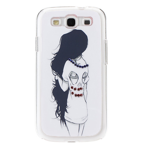 Черные волосы девушка Pattern Футляр с горный хрусталь для Samsung I9300 Galaxy S3