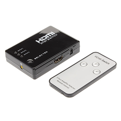 HDMI-переключатель 3 дюйма 1out 1080 HDMI1.3 с дистанционным управлением