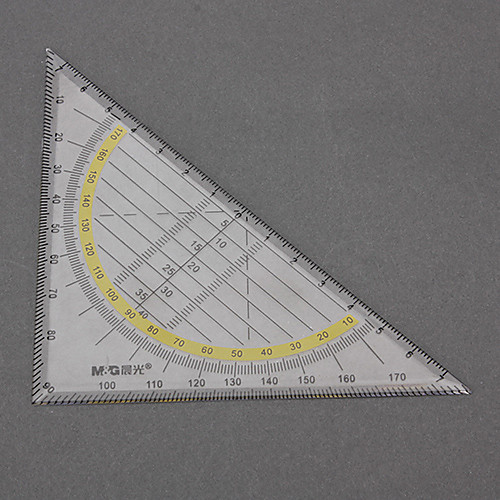 Прозрачный с треугольной линейки транспортир (случайный цвет)