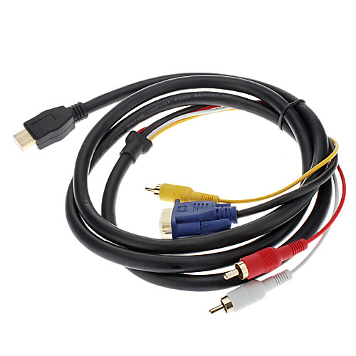 Кабель V1.3 HDMI - VGA и Video/Audio AV, 1 м