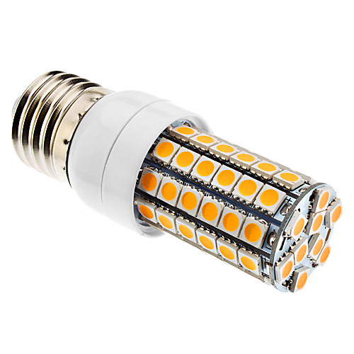 E27 6W 69x5050SMD 500-600LM 3000-3500K теплый белый свет Светодиодная лампа кукурузы (220-240V)