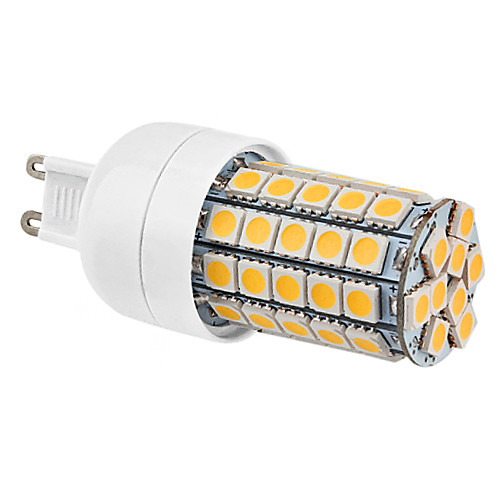 G9 6W 59x5050SMD 540LM 2800-3500K теплый белый свет Светодиодная лампа кукурузы (220-240V)