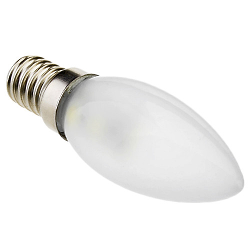 E14 1W 60-70lm 7x5050smd 6000-6500K молочно крышки белого света лампы светодиодные свеча (220-250V)