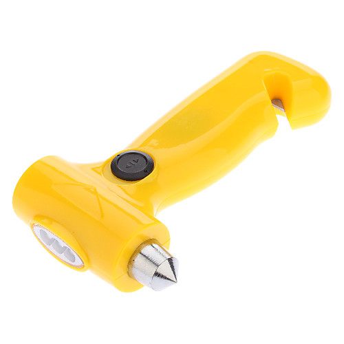 3-LED Динамо фонарик с Спасательное Молот (желтый)