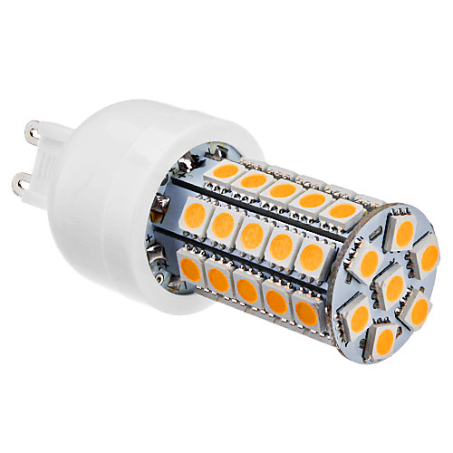 G9 47x5050SMD 5W 450-480LM 3000-3500K теплый белый свет Светодиодная лампа кукурузы (220-240V)