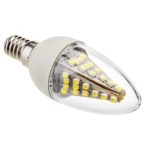 E14 3W 210-230LM 48x5050SMD 6000-6500K Белый свет лампы светодиодные свеча (220-250V)