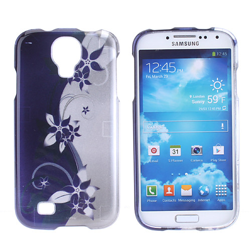 Темно-синий цветочный узор Жесткий чехол для Samsung Galaxy i9500 S4
