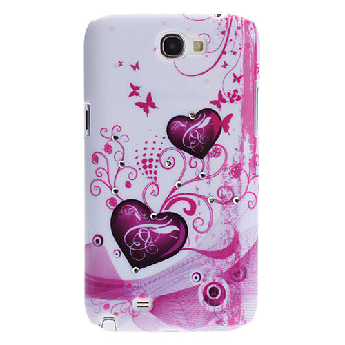 Purple Heart Pattern Футляр с горный хрусталь для Samsung Galaxy Note N7100 2