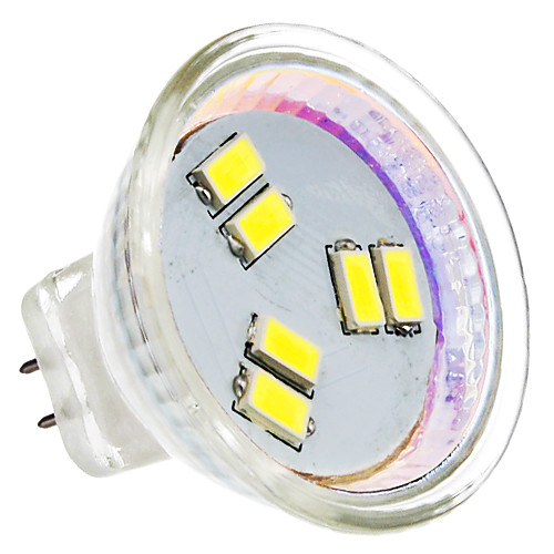 MR11 2W 6x5630SMD 150-180LM 6000-6500K Белый свет природных Светодиодные пятно лампы (AC 12)