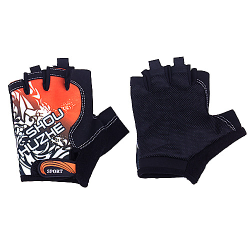 Черный  оранжевый Удобный Короткий палец перчатки для Велоспорт
