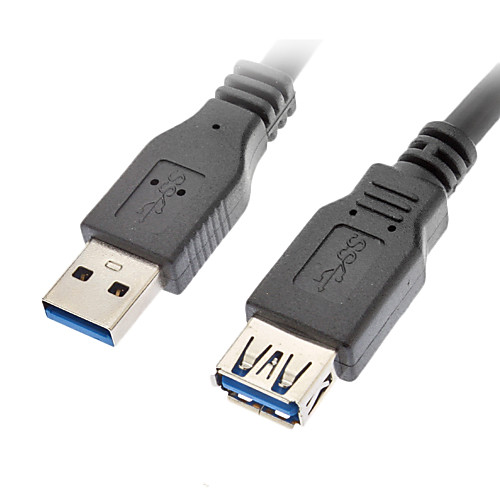 USB 3.0 тип мужчина к USB 3.0 тип женщин кабель черный (1,5 м)