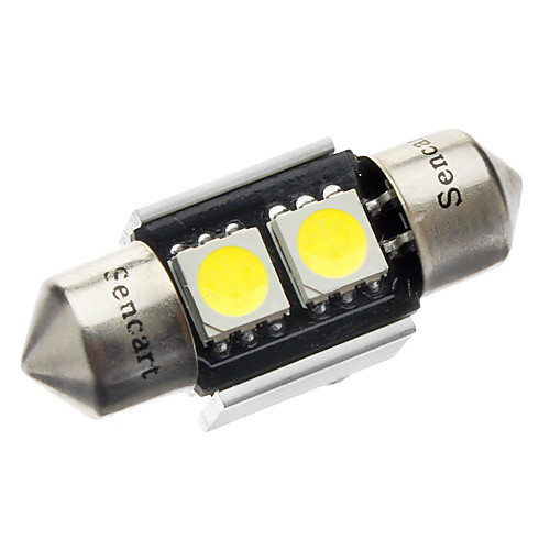 31mm 1W 2-LED 70-80LM 6000-6500K лампа белого света для автомобилей CANBUS (DC 12V)