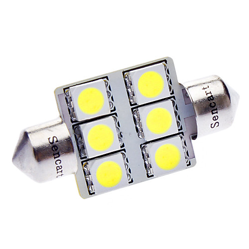 36mm 1W 6-LED 70-84LM 6000-6500K Белый свет лампы для автомобилей (12V)