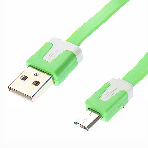 USB мужчина к Micro USB Мужской Тип плоские зеленые (3 м)